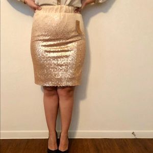 Sequence ombré gold beige skirt